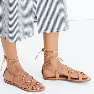 Madewell the boardwalk lace up sandal size 6